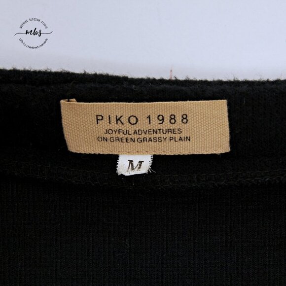 Piko 1988 By Anthropologie Pom Pom Flowy Long Open Cardigan Black Women Size M - Picture 9 of 10